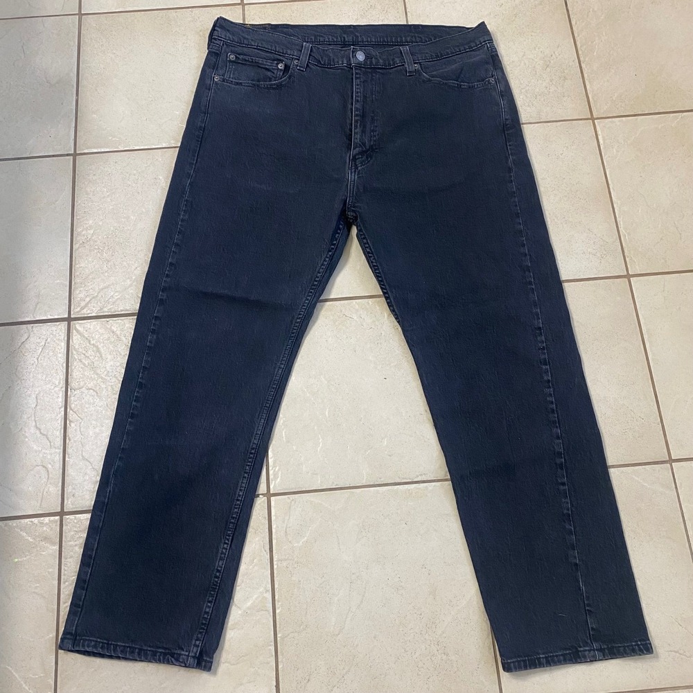 Levi Strauss Mens 505‎ Regular Fit Straight Leg Jeans Black Size 40x30 - Picture 4 of 9